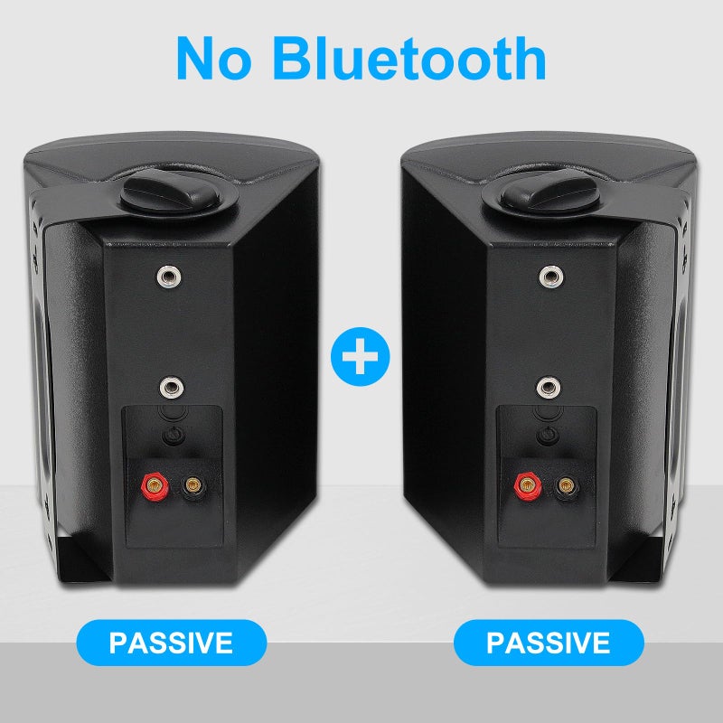 Herdio 4 Inches Passive Outdoor Speakers with 200Watt Powerful Bass Expansive Stereo Sound Coverage All-Weather Durability (Pair, Black) - Image 4